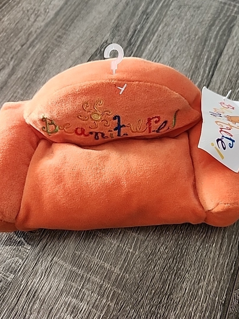 Warner Bros. Orange Plush Kids Sofa with Embroidered Logo